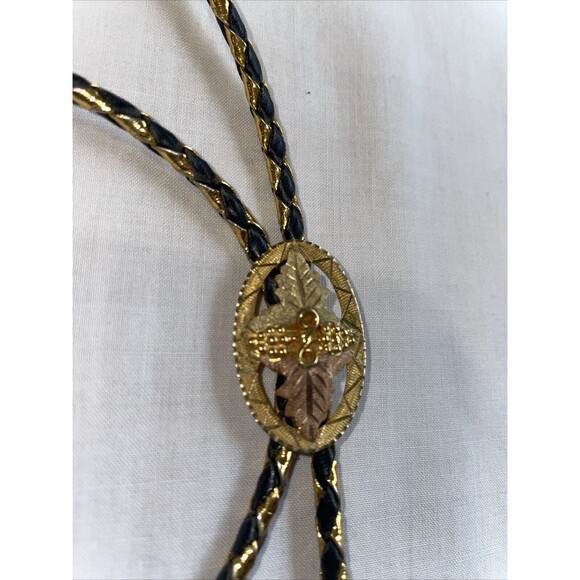 Black Hills Gold J Co. Grape Cluster Bollo Tie With Infinity Symbol 10k-12k Gold - Picture 4 of 12